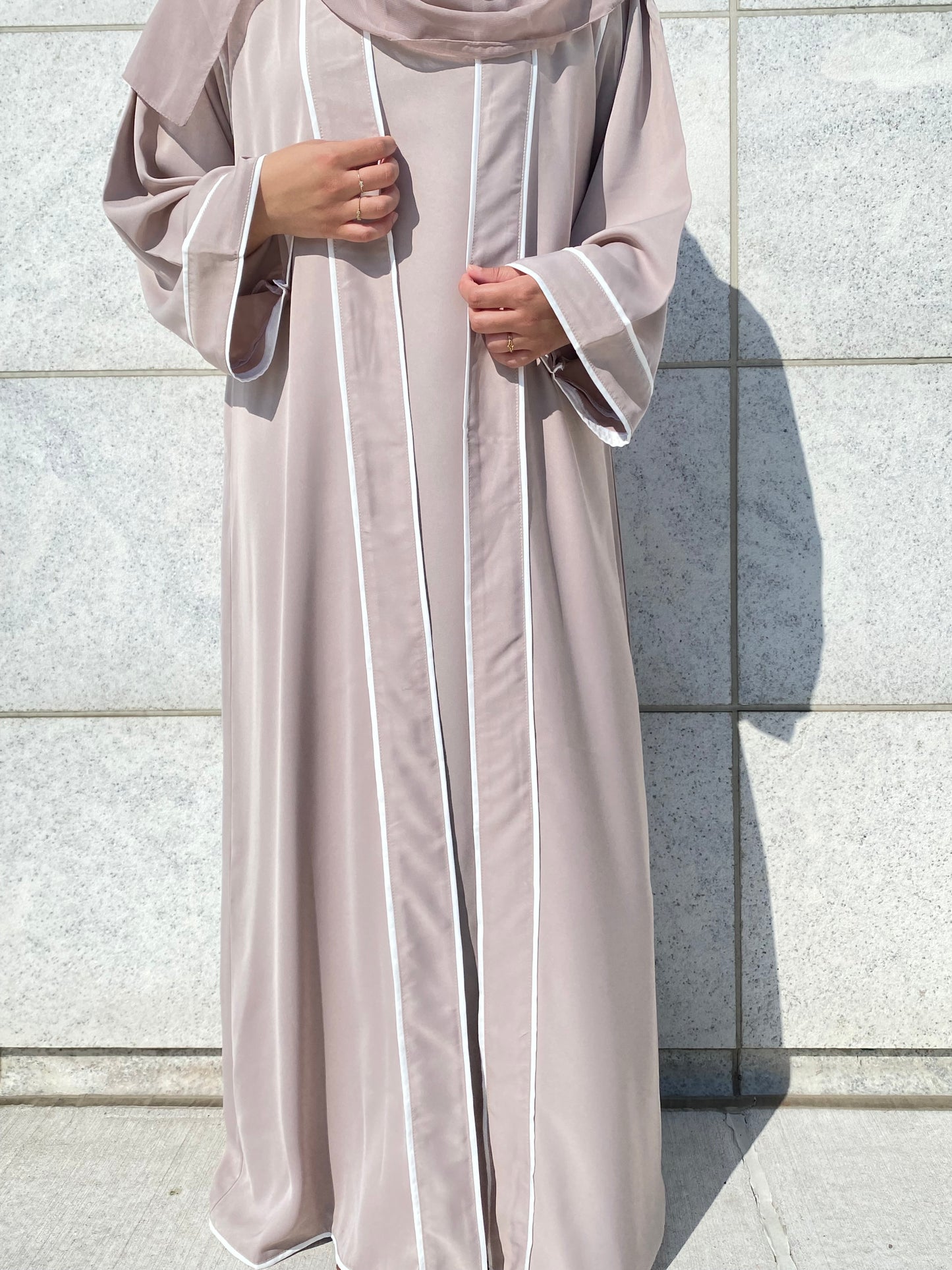 Pastel Lavender Open-Front Abaya