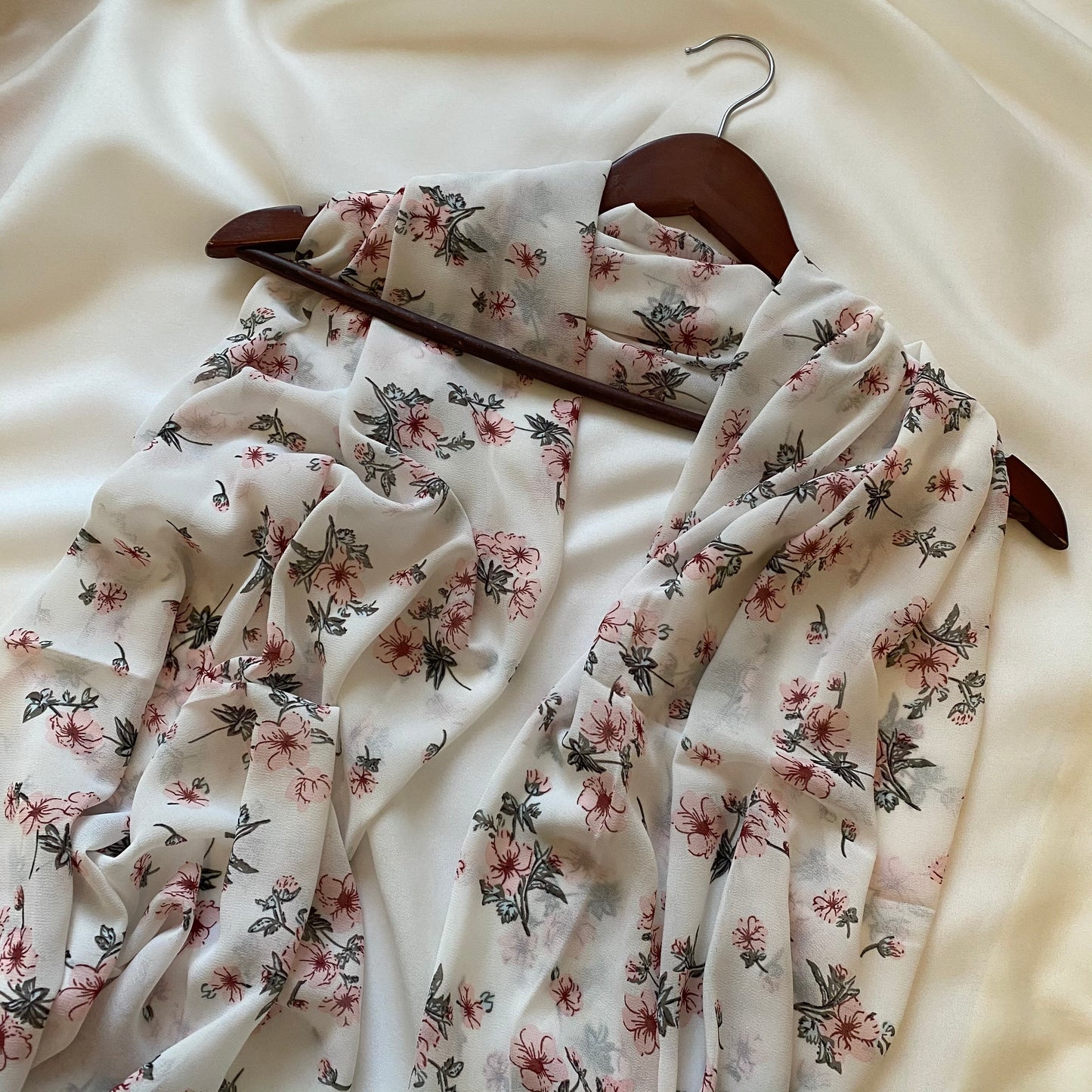 Floral Chiffon Hijab - Prunus Blooms