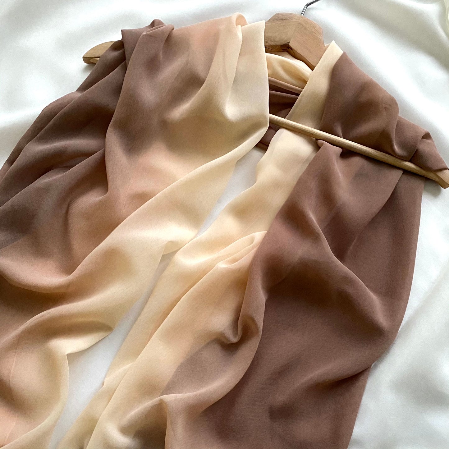 Ombré Chiffon Hijab - Latte